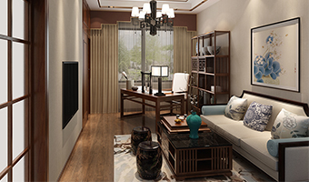 整木定制花鳥(niǎo)古韻新中式風(fēng)格，別墅全屋效果圖