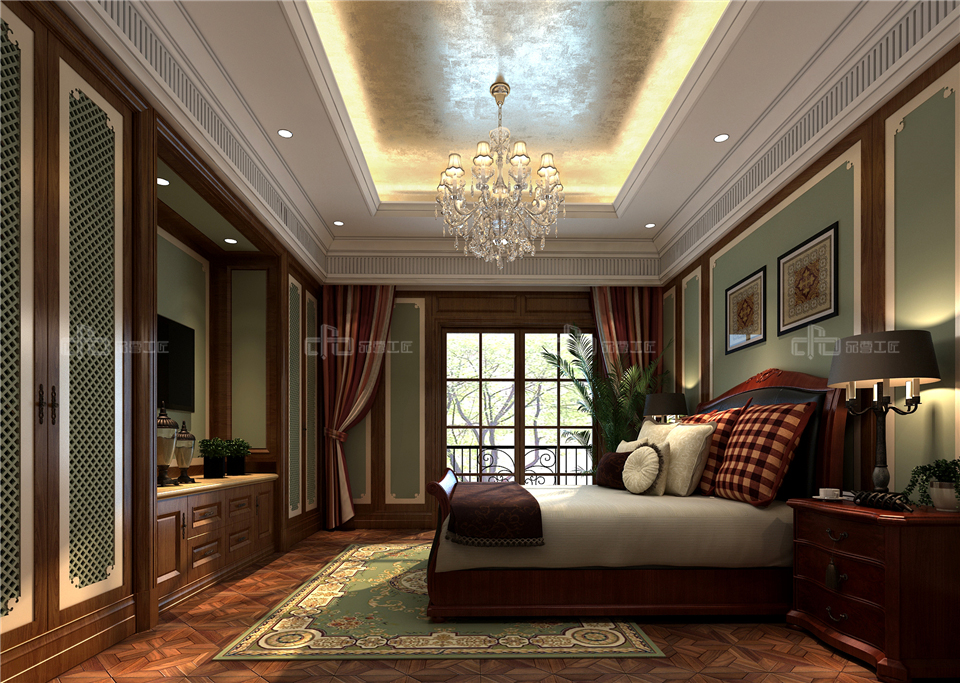 美式全屋整木定制風(fēng)格，臥室效果圖大全(圖3)